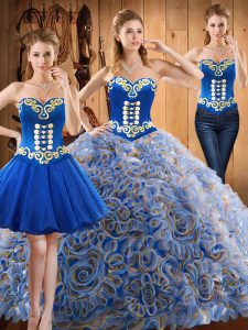  With Train Multi-color Sweet 16 Quinceanera Dress Sweetheart Sleeveless Sweep Train Lace Up
