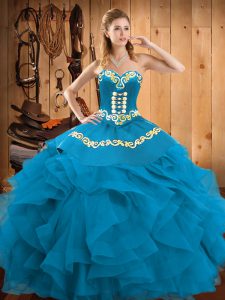 Adorable Floor Length Ball Gowns Sleeveless Teal 15 Quinceanera Dress Lace Up