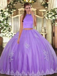  Sleeveless Backless Floor Length Beading and Appliques Sweet 16 Quinceanera Dress