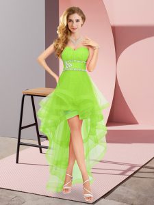 Colorful High Low Court Dresses for Sweet 16 Sweetheart Sleeveless Lace Up