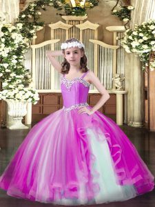 Elegant Sleeveless Beading Lace Up Little Girls Pageant Dress Wholesale