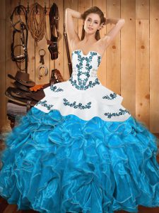  Floor Length Ball Gowns Sleeveless Teal 15 Quinceanera Dress Lace Up