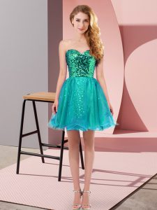 Spectacular Sweetheart Sleeveless Tulle Prom Evening Gown Sequins Zipper