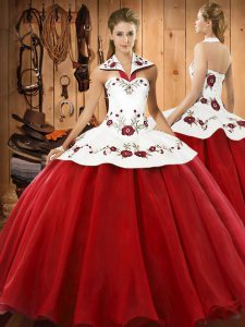  Sleeveless Lace Up Floor Length Embroidery 15 Quinceanera Dress