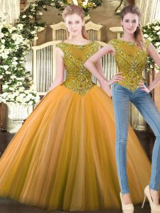 Vintage Olive Green Quinceanera Dress Military Ball and Sweet 16 and Quinceanera with Beading Scoop Sleeveless Zipper