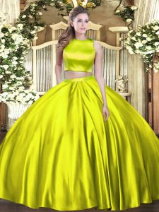 Fitting Olive Green High-neck Criss Cross Ruching Quinceanera Gowns Sleeveless