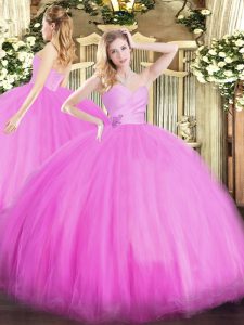 Exceptional Fuchsia Sleeveless Floor Length Beading Lace Up Quinceanera Dresses