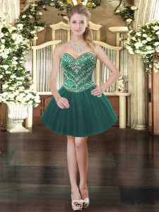 Sumptuous Tulle Sleeveless Mini Length and Beading