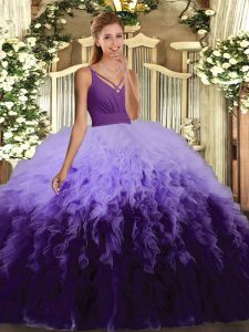  Floor Length Ball Gowns Sleeveless Multi-color Quinceanera Gowns Backless