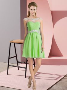 Top Selling Scoop Neckline Beading Dress for Prom Cap Sleeves Lace Up
