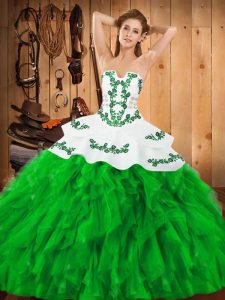 Trendy Sleeveless Embroidery and Ruffles Lace Up Sweet 16 Quinceanera Dress