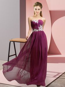 Low Price Sweetheart Sleeveless Chiffon Prom Gown Appliques Lace Up