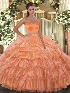 Free and Easy Sleeveless Beading and Ruffled Layers Lace Up Quinceanera Dresses