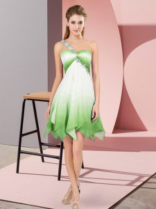  Asymmetrical Empire Sleeveless Multi-color Homecoming Dress Lace Up