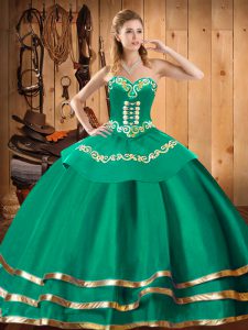 Hot Selling Organza Sleeveless Floor Length 15th Birthday Dress and Embroidery