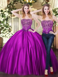 Delicate Tulle Sleeveless Floor Length Quinceanera Gowns and Beading