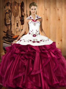 Admirable Floor Length Ball Gowns Sleeveless Fuchsia Quinceanera Gowns Lace Up