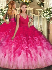  Floor Length Ball Gowns Sleeveless Multi-color Sweet 16 Quinceanera Dress Backless
