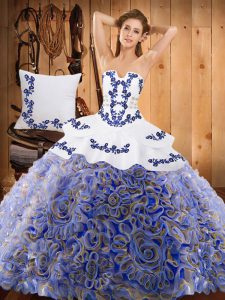 Decent With Train Ball Gowns Sleeveless Multi-color Sweet 16 Dress Sweep Train Lace Up