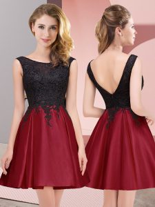 Shining Sleeveless Zipper Mini Length Lace Dama Dress