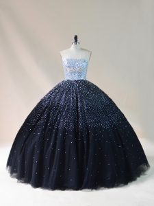 Exceptional Sleeveless Beading Lace Up Quinceanera Gown