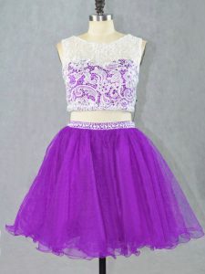 Low Price Eggplant Purple Dress for Prom Prom and Party and Military Ball with Appliques Scoop Sleeveless Zipper