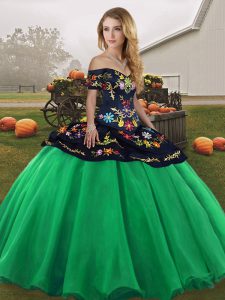 Simple Turquoise Sleeveless Tulle Lace Up Ball Gown Prom Dress for Military Ball and Sweet 16 and Quinceanera