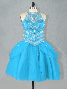  Mini Length Ball Gowns Sleeveless Aqua Blue Prom Party Dress Lace Up