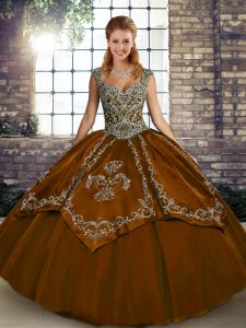  Tulle Sleeveless Floor Length Quinceanera Dresses and Beading and Embroidery