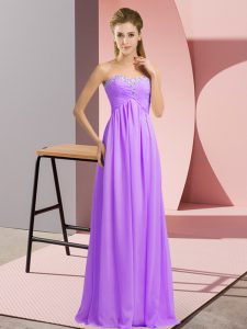  Lavender Sweetheart Neckline Beading Prom Dresses Sleeveless Lace Up