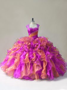 Super Zipper Quinceanera Dress Multi-color for Sweet 16 and Quinceanera with Beading and Ruffles