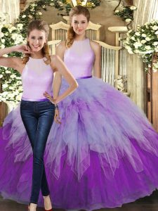  Floor Length Two Pieces Sleeveless Multi-color Quinceanera Dresses Backless