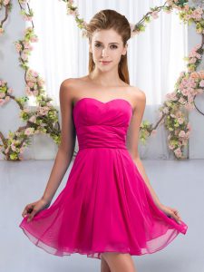 Custom Made Sweetheart Sleeveless Chiffon Court Dresses for Sweet 16 Ruching Lace Up