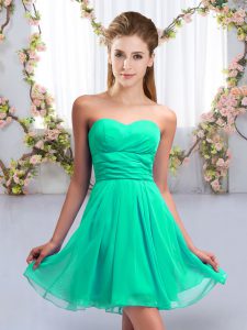High Class Sweetheart Sleeveless Lace Up Quinceanera Court Dresses Turquoise Chiffon
