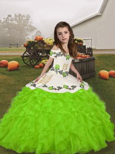 Best Sleeveless Organza Lace Up Little Girl Pageant Gowns for Party and Wedding Party