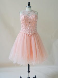  Mini Length A-line Sleeveless Pink Prom Party Dress Lace Up