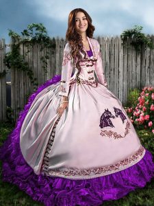  Purple Sleeveless Satin Lace Up Sweet 16 Dresses for Sweet 16 and Quinceanera