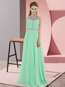  Apple Green Sleeveless Chiffon Zipper for Prom and Party