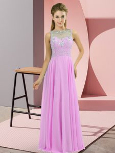 Clearance Floor Length Empire Sleeveless Lilac Homecoming Dress Zipper