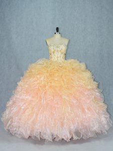 Customized Sweetheart Sleeveless Lace Up Quinceanera Dress Multi-color Organza