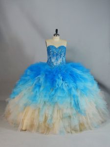 Charming Multi-color Quinceanera Gowns Sweet 16 and Quinceanera with Appliques and Ruffles Sweetheart Sleeveless Lace Up