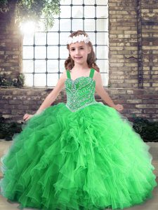  Floor Length Ball Gowns Sleeveless Child Pageant Dress Lace Up