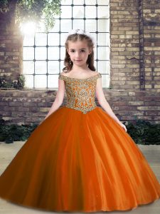  Off The Shoulder Sleeveless Tulle Little Girls Pageant Dress Wholesale Appliques Lace Up