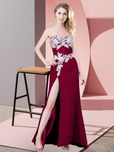 Best Selling Sweetheart Sleeveless Chiffon Homecoming Dress Lace and Appliques Zipper