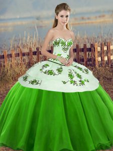 New Arrival Floor Length Ball Gowns Sleeveless Green Quinceanera Gown Lace Up