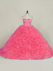 Best Selling Lace Up Sweet 16 Quinceanera Dress Red for Sweet 16 and Quinceanera with Beading and Ruffles Court Train