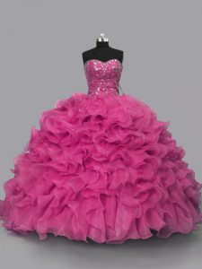 New Style Sleeveless Beading Lace Up Quinceanera Dresses
