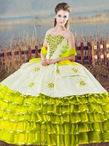  Floor Length Olive Green Quinceanera Gowns Sweetheart Sleeveless Lace Up