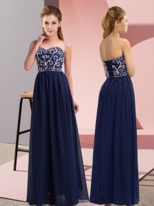 Colorful Navy Blue Sweetheart Lace Up Beading Prom Evening Gown Sleeveless