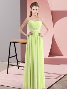  Yellow Green Sweetheart Neckline Beading Prom Evening Gown Sleeveless Zipper
